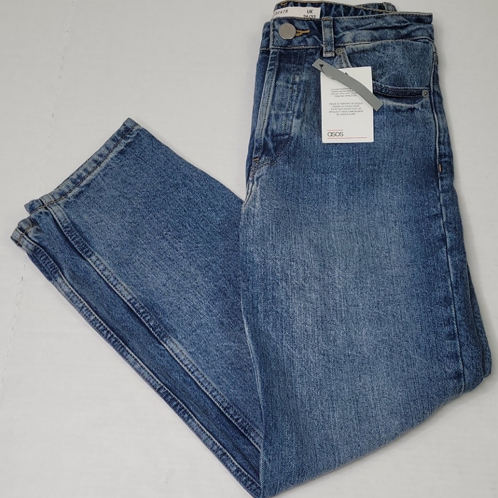 NWT ASOS high rise relaxed fit straight leg jeans